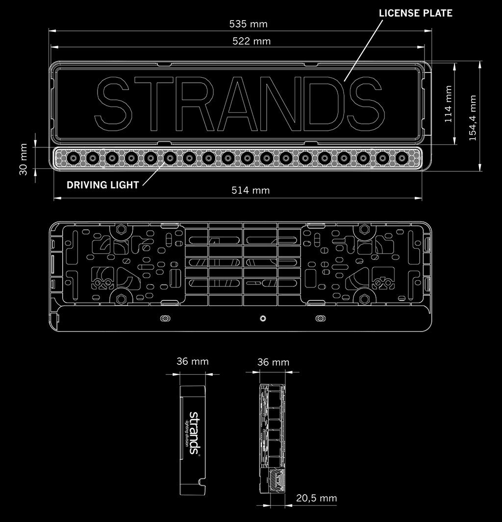Strands integrert LED-lys i skiltholder! Verdensnyhet! Nuuk E-line 7800 lumen