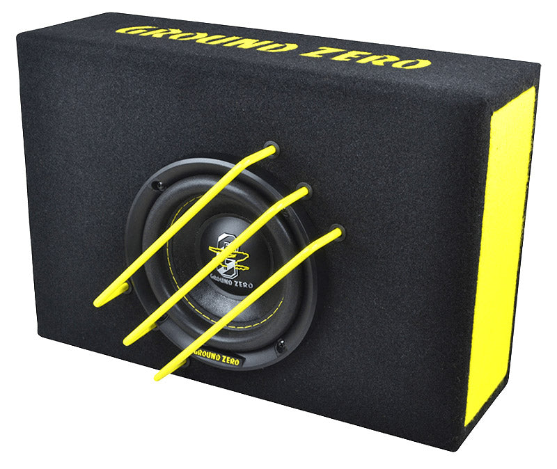 Ground Zero Radioactive SPL MINI Basspakke basskasse + forsterker + kabler