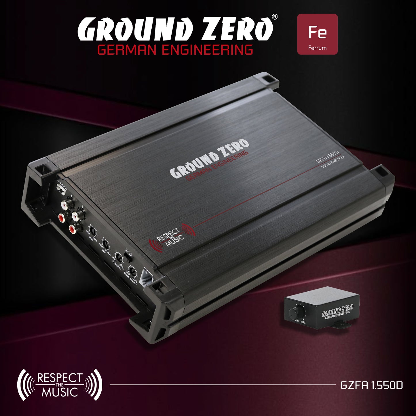 Ground Zero GZFA 1.550D Ferrum 1 kanaler med auto on/off
