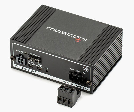 MOSCONI ATOMO 1 - 24V 1x350W RMS @ 2 ohm 1 kanals klasse D for 24 volt