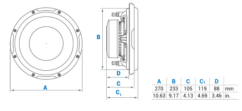 Audison Prima APS 10 S4S 10" Subwoofer 800W max / 400W RMS
