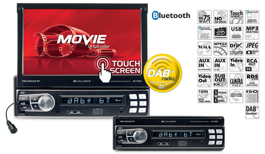 Caliber 7" LCD/DAB+/FM/USB/SD/BT 1-DIN DAB Flip-out mediaspiller