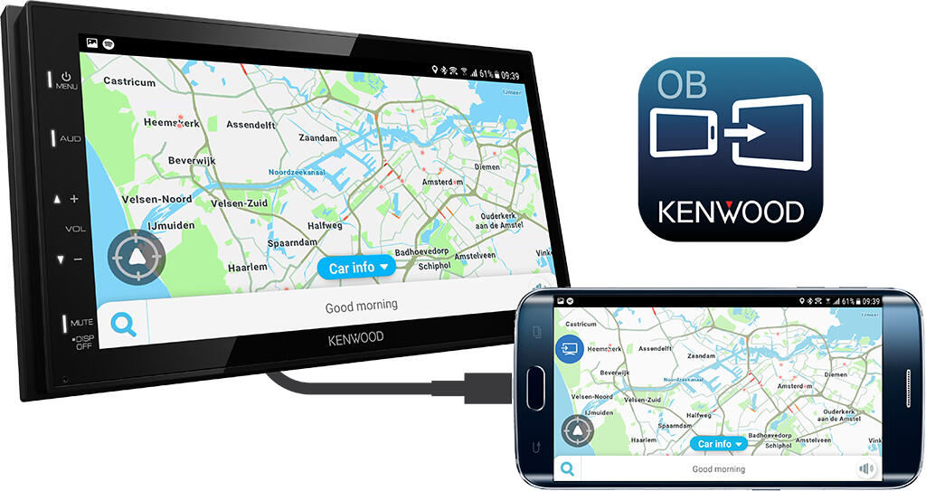 Kenwood DMX129DAB 2-DIN MEDIASPILLER - DAB BT USB/IPHONE