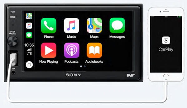 Sony Xavax1005DB, 4x55W, 6,2 DAB+,BT 6,2", DAB+, BT, CarPlay