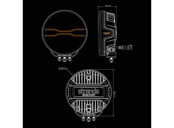 Strands FOR9T Dragon Drive, 9" LED ekstralys, 144 Watt, 9.300 Lumen