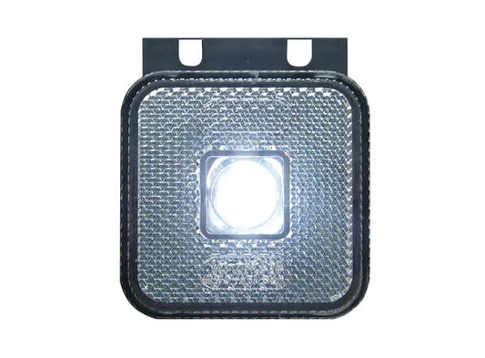 Strands Posisjonslys med vinkelfeste med klart glass, 12-24V Hvit LED