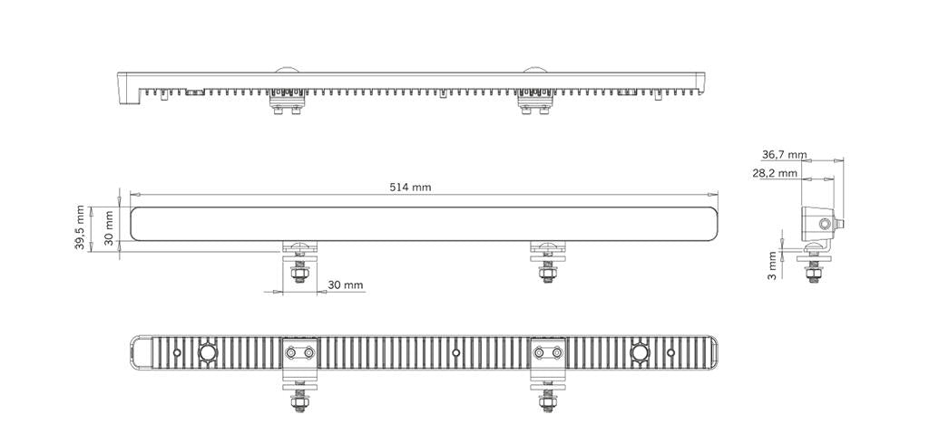 Strands Nuuk E-line LOW PROFILE 20" LED-lys low profile