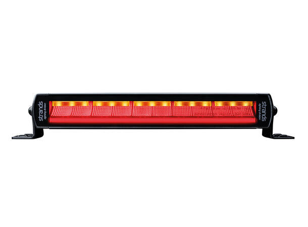 Strands baklys, 12" 4 funksjoner klart glass, 12-36V