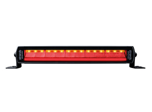 Strands baklys, 12" 4 funksjoner klart glass, 12-36V